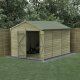 Forest Garden Beckwood Shiplap Pressure Treated 8x12 Apex Shed with Double Door (No Window)