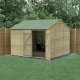 Forest Garden Beckwood Shiplap Pressure Treated 10x10 Reverse Apex Shed with Double Door (No Window)