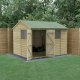 Forest Garden Beckwood Shiplap Pressure Treated 10x8 Reverse Apex Shed with Double Door 