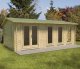 Forest Garden Blakedown 6.0m x 4.0m Apex Double Glazed Log Cabin (24kg Polyester Felt With Underlay)