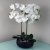 Leaf Design 60cm Orchid Artificial White Black Ceramic Planter