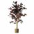 Leaf Design 120cm (4ft) Artificial Red Ficus Tree With Gold Metal Planter