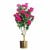 Leaf Design 100cm Premium Artificial Azalea Pink Flowers Potted Plant with Gold Metal Planter
