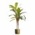 Leaf Design 100cm Artificial Potted Dracaena Tropical Plant with Gold Metal Planter