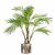 Leaf Design 90cm Artificial Areca Palm Plant Twisted Detail Trunk with Silver Metal Planter