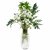 Leaf Design 75cm Artificial White Starflower Display Ombre Glass Vase