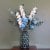 Leaf Design 80cm Artificial Blue Peony White Delphinium Eucalyptus Glass Vase