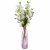 Leaf Design 100cm Artificial White Blossom and Berries Glass Vase
