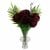 Leaf Design 95cm Artificial Red Chrysanthemum Flowers and Glass Bubble Vase
