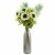 Leaf Design 100cm Artificial White Sunflower Arrangement Glass Vase
