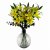Leaf Design 100cm Yellow Lily Black Eucalptus Glass Ball Vase