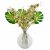 Leaf Design 65cm Artificial Tropical Orchid Display with Glass Ball Vase