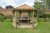 Forest Garden Furnished 4.0m Premium Hexagonal Wooden Garden Gazebo with Cedar Roof  - Cream (Installation Included)