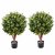 Leaf Design 90cm Pair of UV Resistant Artificial Gloxinia Single Ball Topiary with 1608 Leaves and Natural Trunk