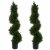 Leaf Design 120cm Pair of Spiral Cypress Artificial Topiary Tree