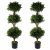 Leaf Design 120cm Pair of Buxus Triple Ball Artificial UV Resistant Tree (Outdoor Topiary)