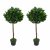 Leaf Design Pair of 90cm (3ft) Plain Stem Artificial Topiary Bay Laurel Ball Trees