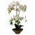 Leaf Design 65cm Artificial Orchid White in Glazed Planter
