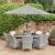 LG Outdoor Monte Carlo Stone 8 Seat Dining Set with Weave Lazy Susan and 3.0m Parasol