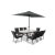 LG Outdoor Monza 8 Aluminium Seat Dining Set with Lazy Susan and 2x3m Parasol
