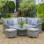 LG Outdoor Monaco Stone 6 Seat Compact Dining Modular Set with Adjustable Table