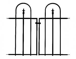 Panacea Gate for Triple Arch Finial Fence (Black)