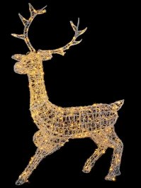 Premier 1.4m Soft Acrylic Stag with 300 Twinkling Warm White LEDS ...