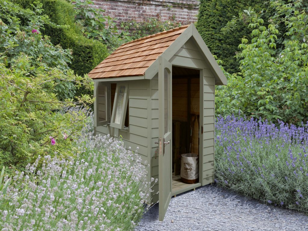 Forest Garden 6x4 Apex Overlap Redwood Lap Forest Retreat Wooden Garden Shed (Moss Green  / Installation Included)