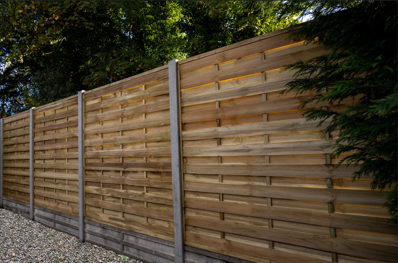 Image of Forest Garden 1.8m x 1.8m Pressure Treated Decorative Flat Top Fence Panel