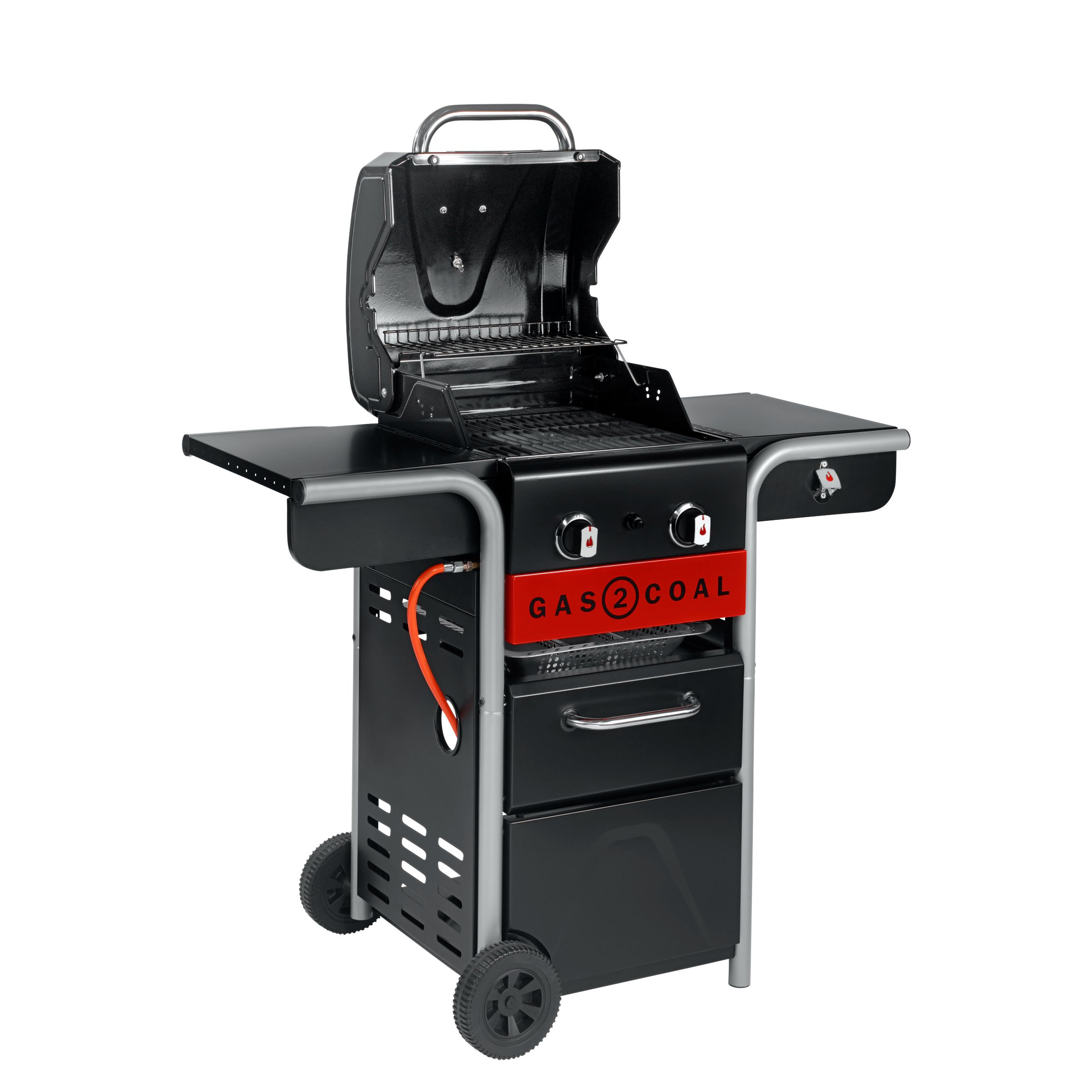 Char-Broil Gas2Coal 210 Hybrid Grill 2 Burner Gas & Coal Barbecue Grill (Black)