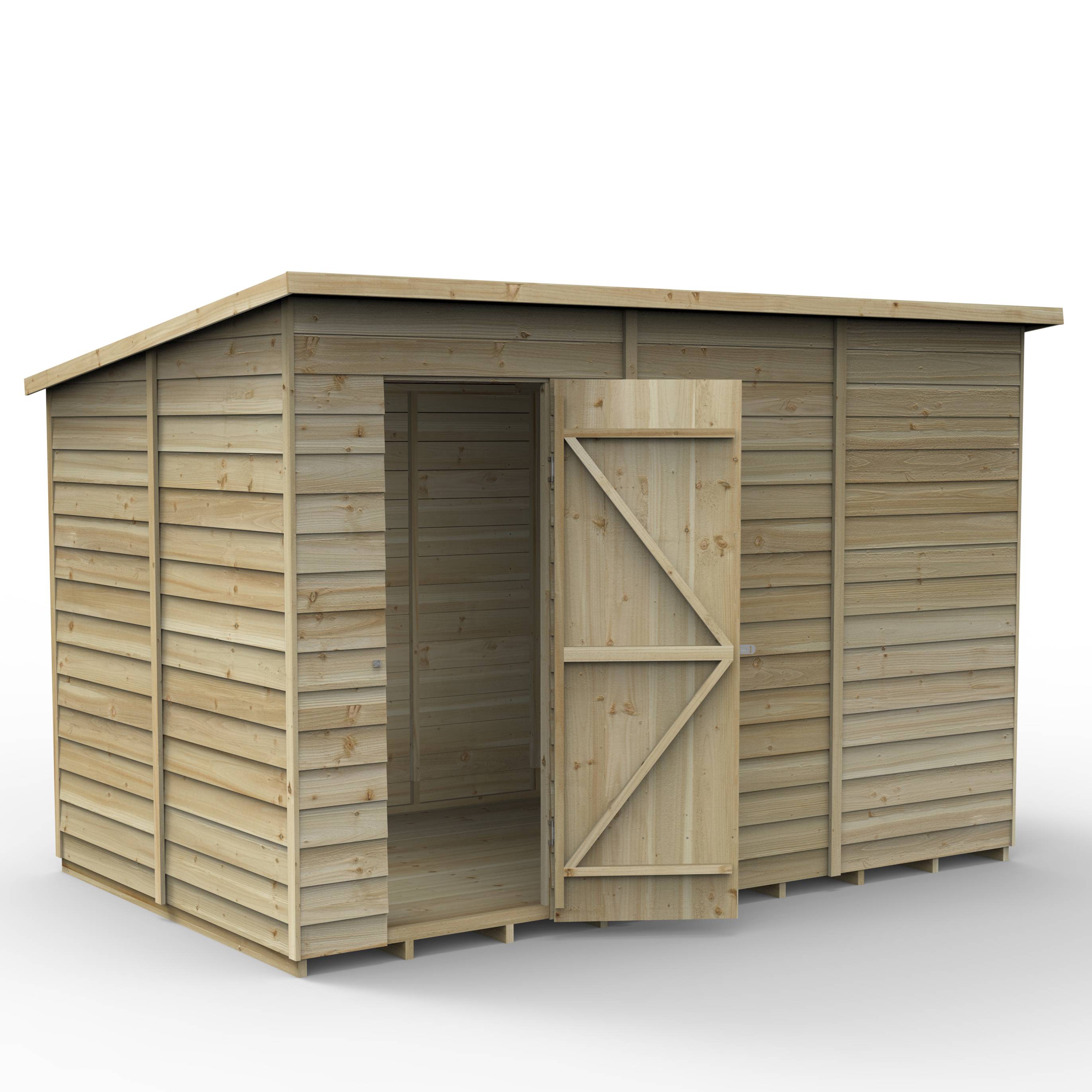 Image of Forest Garden 10x6 4Life Overlap Pressure Treated Pent Shed (No Window)