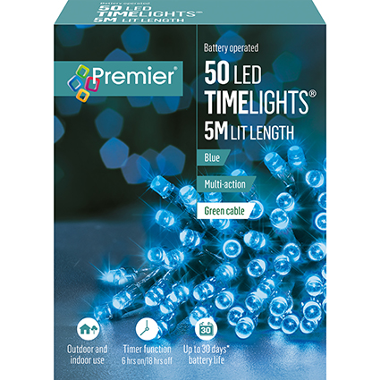 Premier 50 Multi Action Battery LED Christmas Lights (Blue)