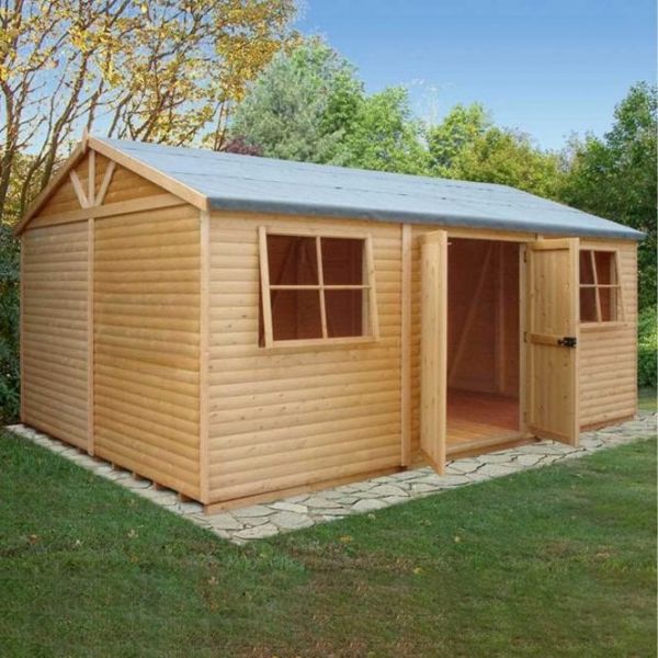 Shire Mammoth 12 x 18 Shiplap Tongue and Groove Dip Treated Garden Shed