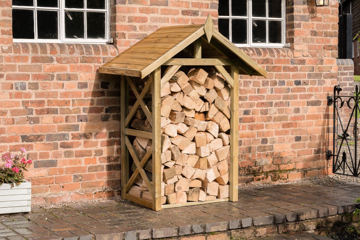 Image of Forest Garden Apex Pressure Treated Wall Log Store