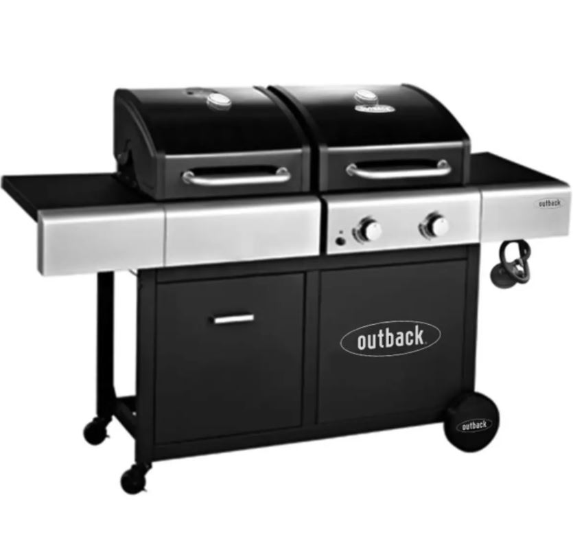 Outback Dual Fuel 2 Burner Gas and Charcoal BBQ