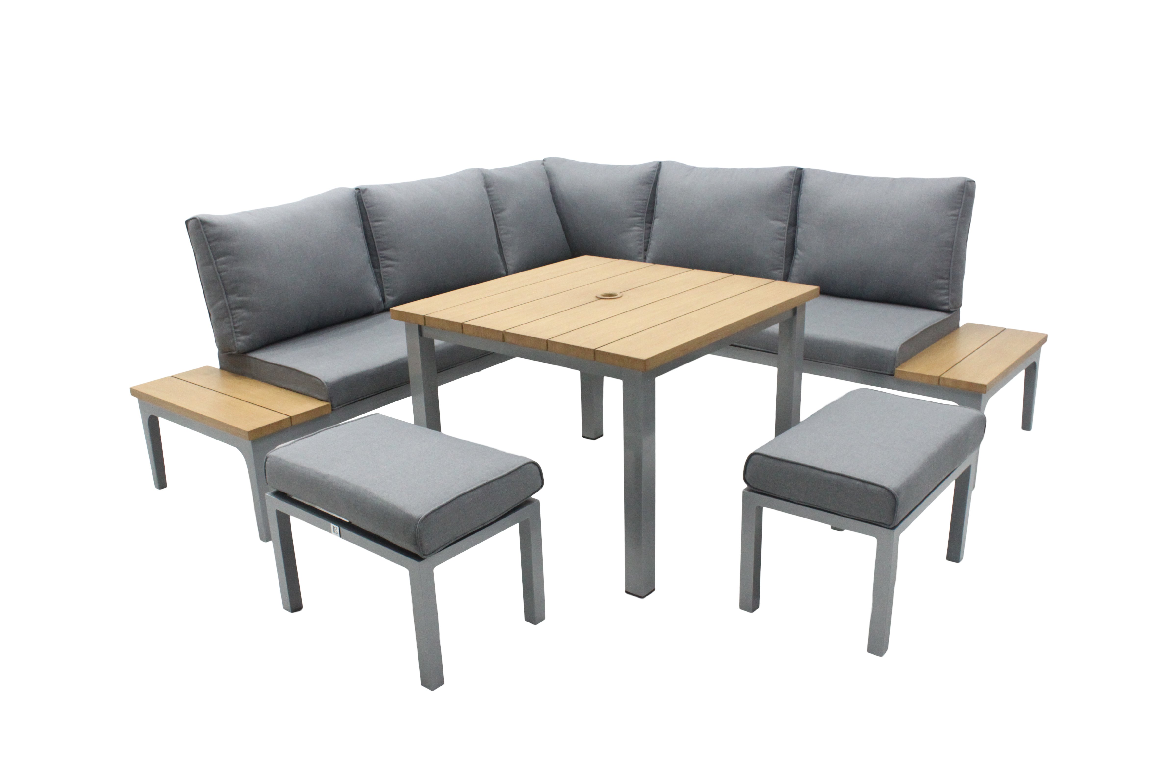 LG Outdoor Siena Cushioned Modular Dining Set (Light/Modern Grey)