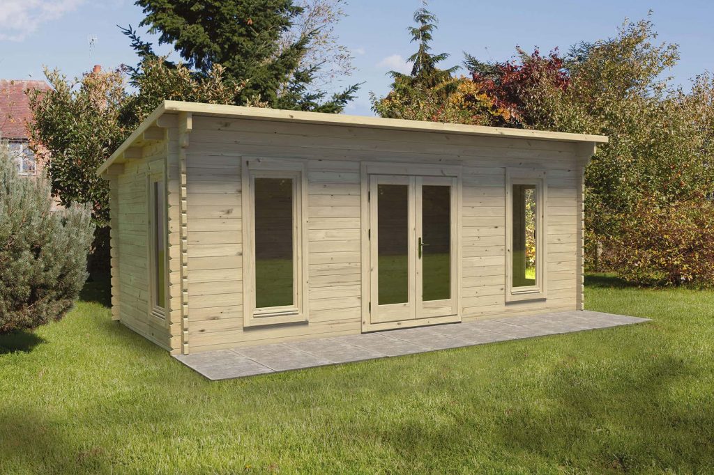 Forest Garden Arley 6.0m x 3.0m Pent Double Glazed Log Cabin (24kg Polyester Felt Without Underlay)