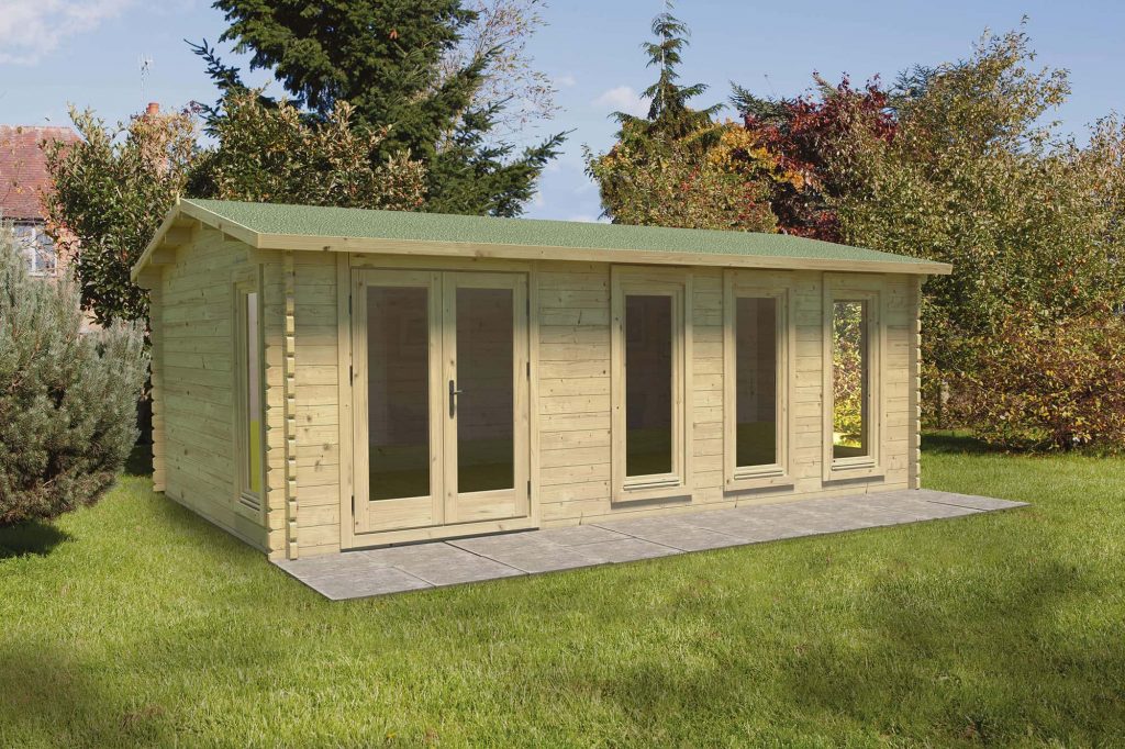 Forest Garden Blakedown 6.0m x 4.0m Apex Double Glazed Log Cabin (Felt Shingles with Underlay / Installation Included)