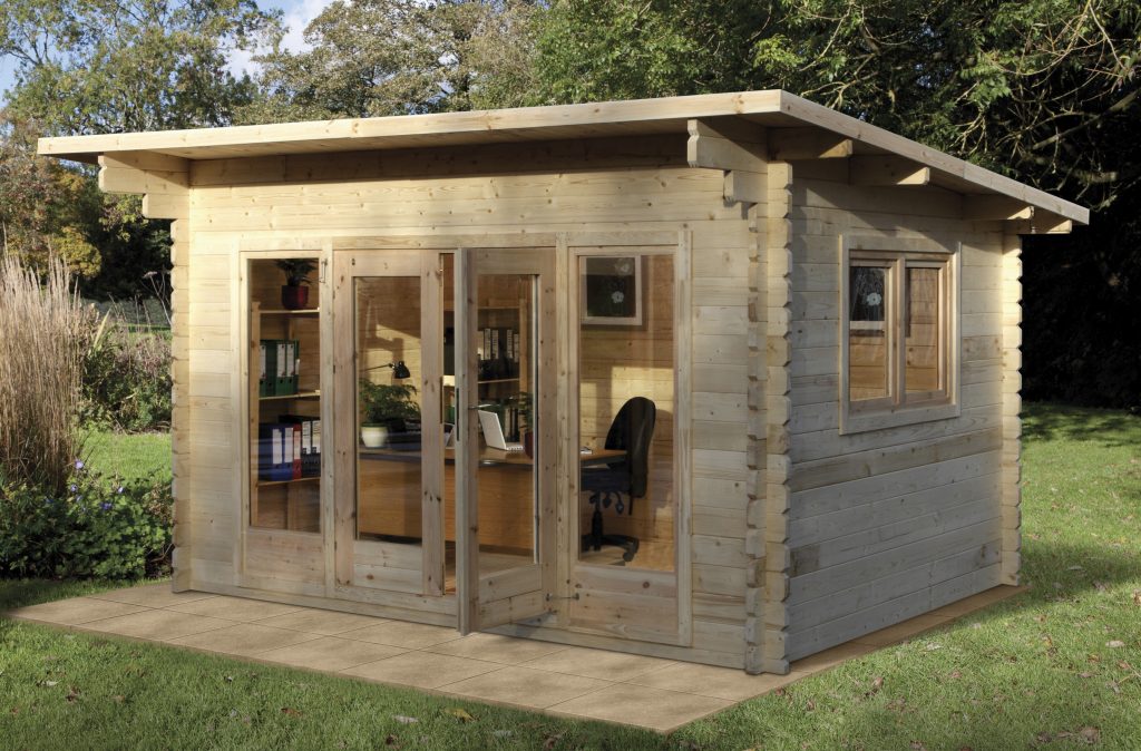 Forest Garden Melbury 4.0m x 3.0m Pent Single Glazed Log Cabin (24kg Polyester Felt With Underlay)